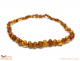 Pulseira de âmbar barroco cognac pure stones - 18cm